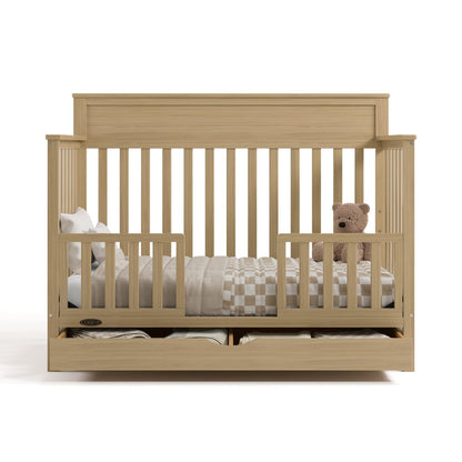 Shiloh Convertible Crib with Drawer - Driftwood