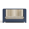 Read-With-Me Crib with Drawer - Midnight Blue/Driftwood