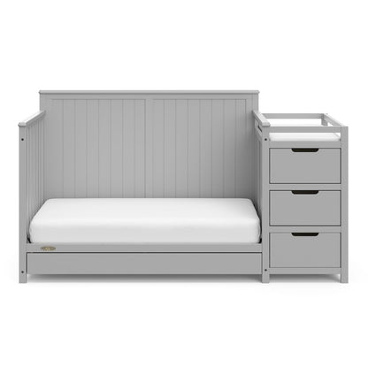 Graco Hadley 5-in-1 Convertible Crib and Changer with Drawer (Pebble Gray)