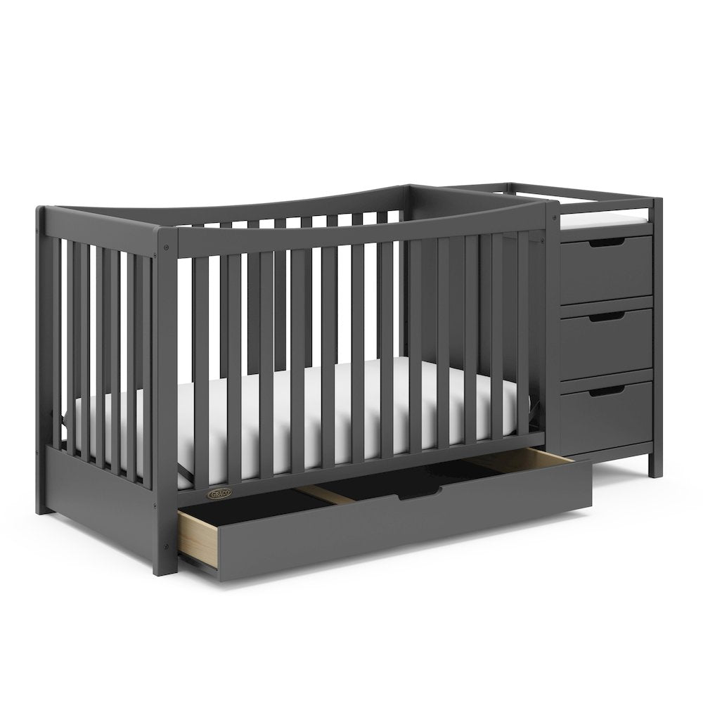 Graco Remi All-in-One Convertible Crib with Drawer and Changer (Gray)