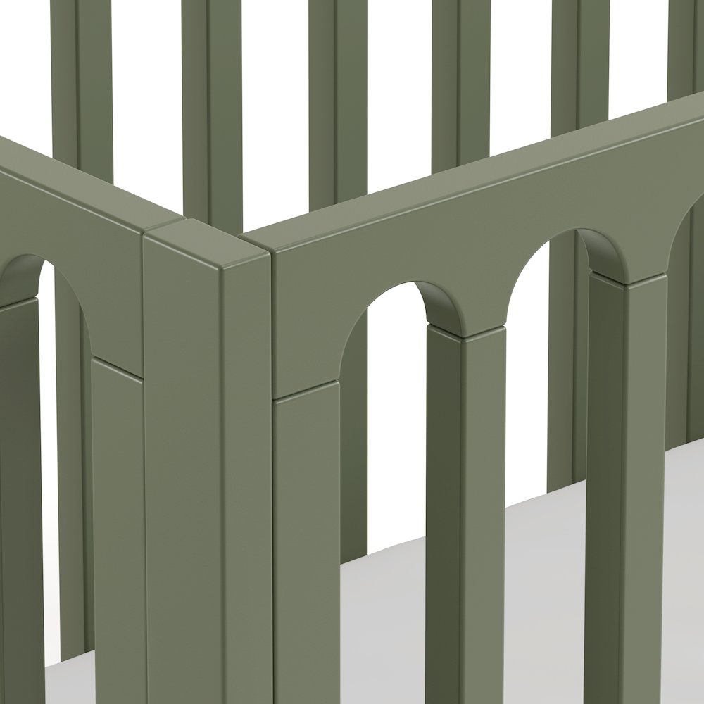 Sicily Convertible Crib- Olive/Driftwood
