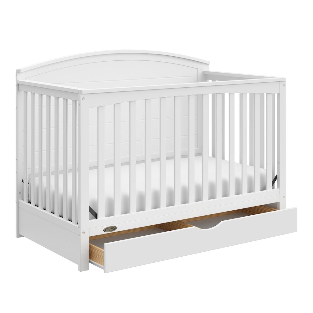 Graco Bellwood 5-in-1 Convertible Crib with Drawer (White)