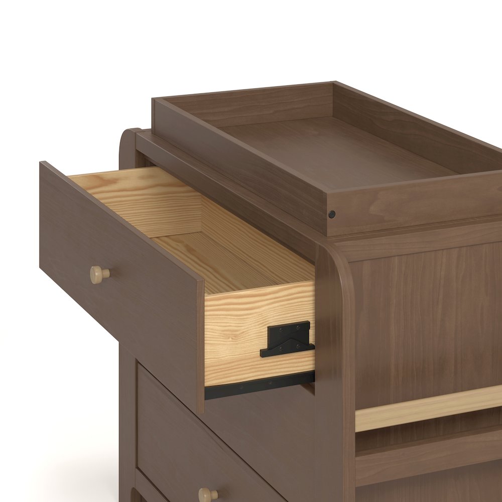 Read-With-Me 3 Drawer Chest with Topper -Hazelnut/Driftwood