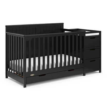 Graco Hadley 5-in-1 Convertible Crib and Changer with Drawer (Black)