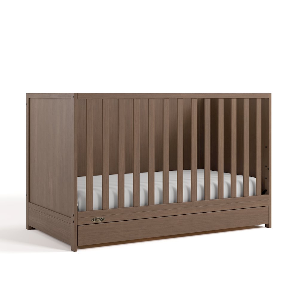 Theo 3-in-1 Convertible Crib with Drawer - Hazelnut