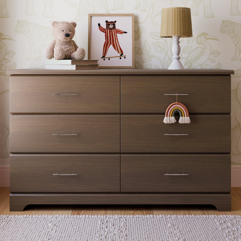 Brookside 6-Drawer Dresser- Hazelnut
