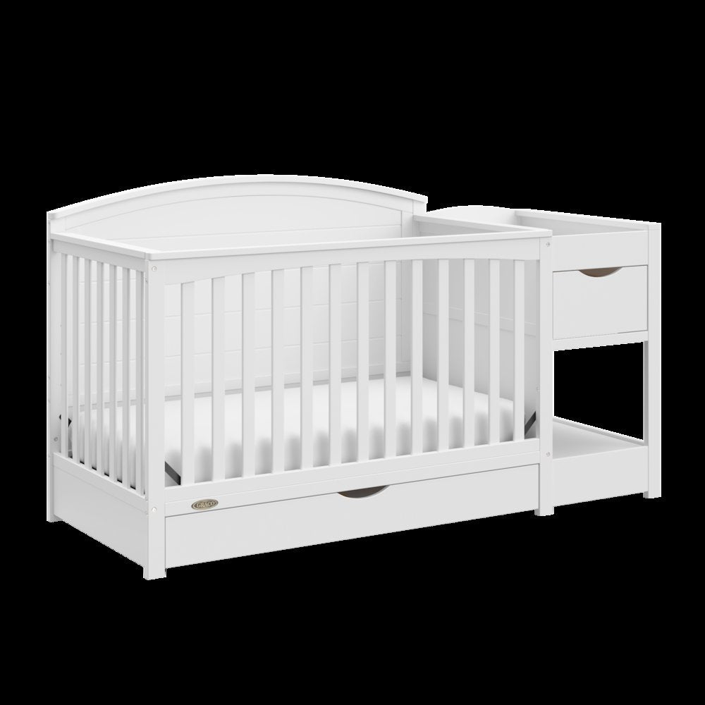 Graco Bellwood 5-in-1 Convertible Crib & Changer with Drawer (White)