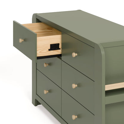 Read-With-Me 6 Drawer Dresser-Olive/Driftwood