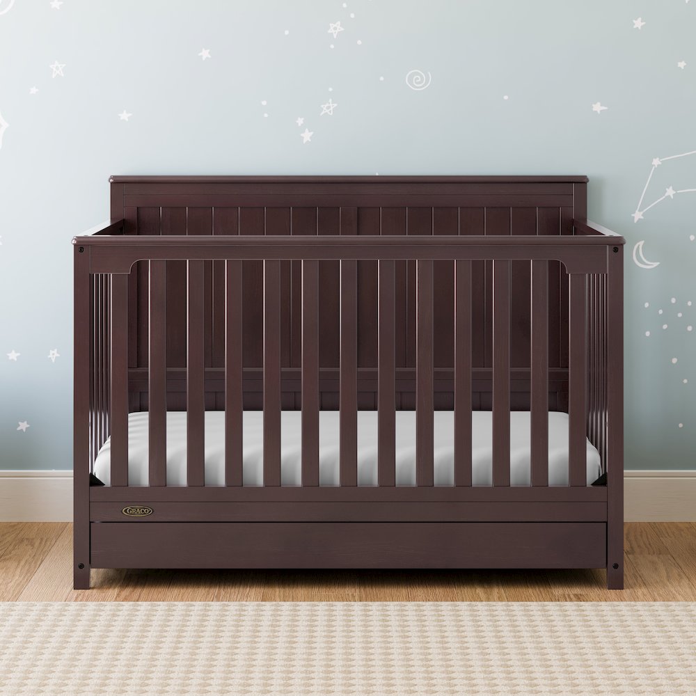 Graco Hadley 5-in-1 Convertible Crib with Drawer (Espresso)