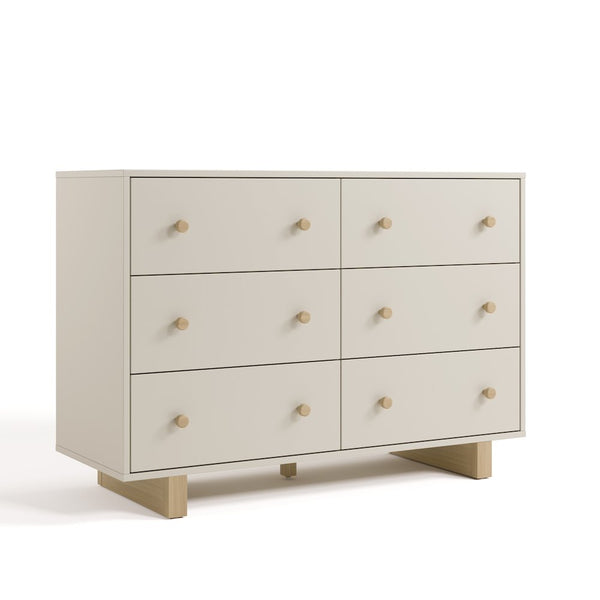 Texas 6 Drawer Dresser-Frosted Oat/Driftwood