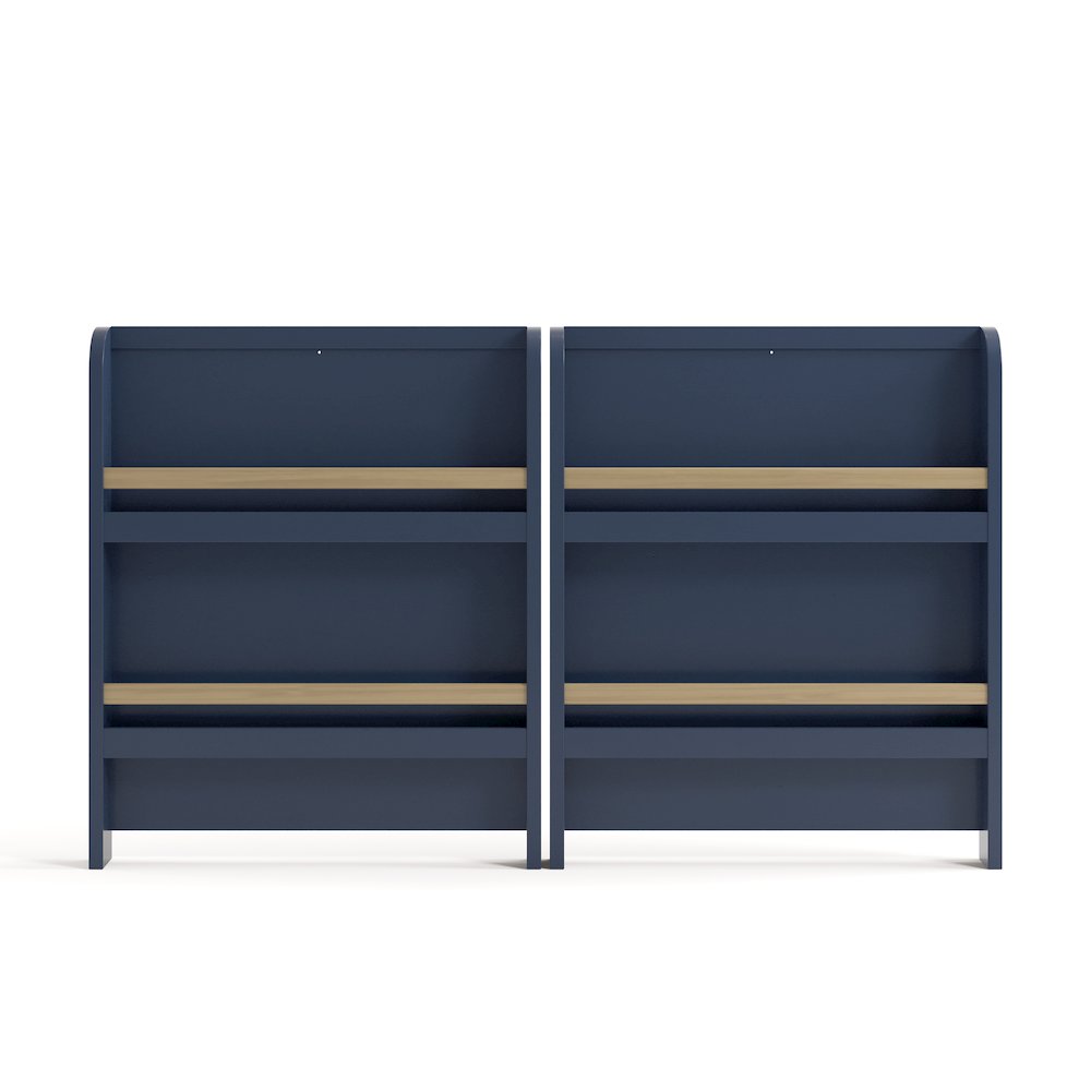 Read-With-Me Crib with Drawer - Midnight Blue/Driftwood
