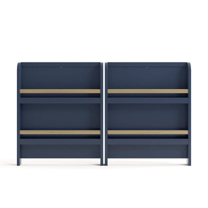 Read-With-Me Crib with Drawer - Midnight Blue/Driftwood
