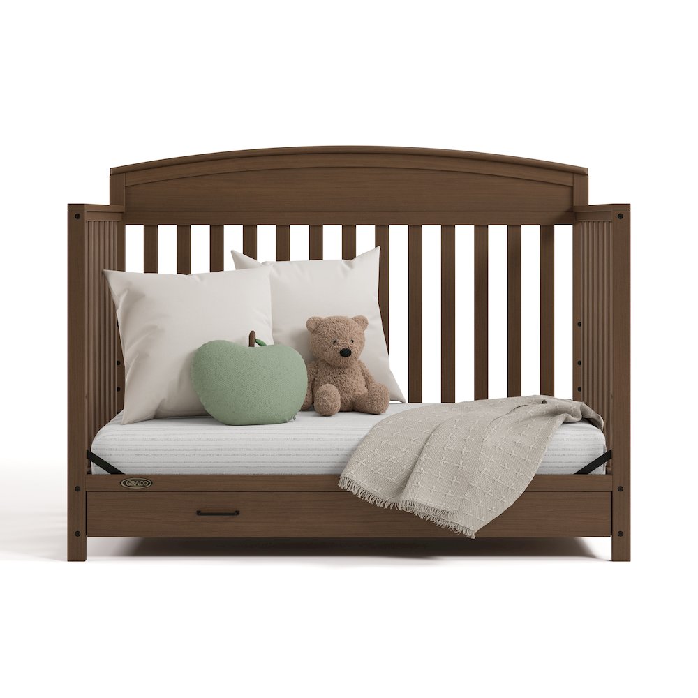 Benton Convertible Crib With Drawer-Hazelnut