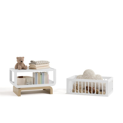Santorini Deluxe 3-in-1 Convertible Bassinet - White/Driftwood