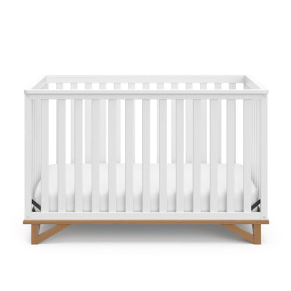 Santa Monica 5-in-1 Convertible Crib - White with Vintage Driftwood