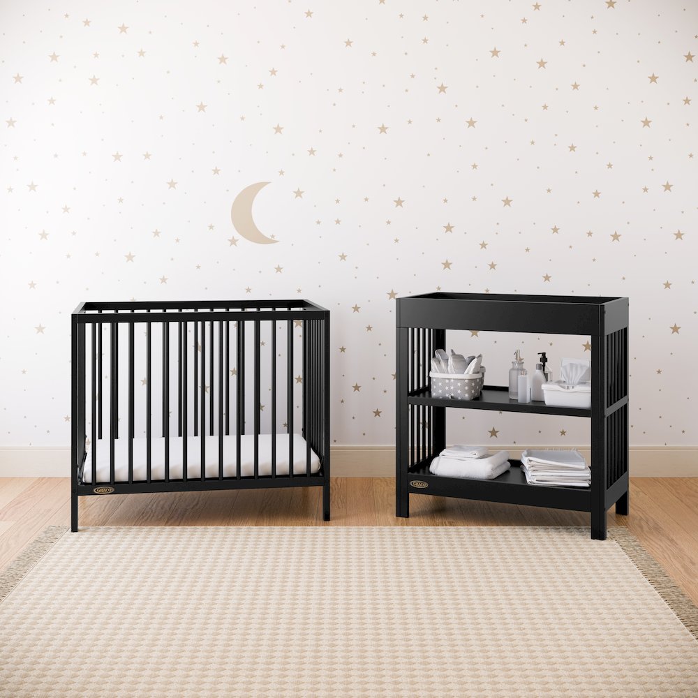 Graco Teddi 4-in-1 Convertible Mini Crib - Black