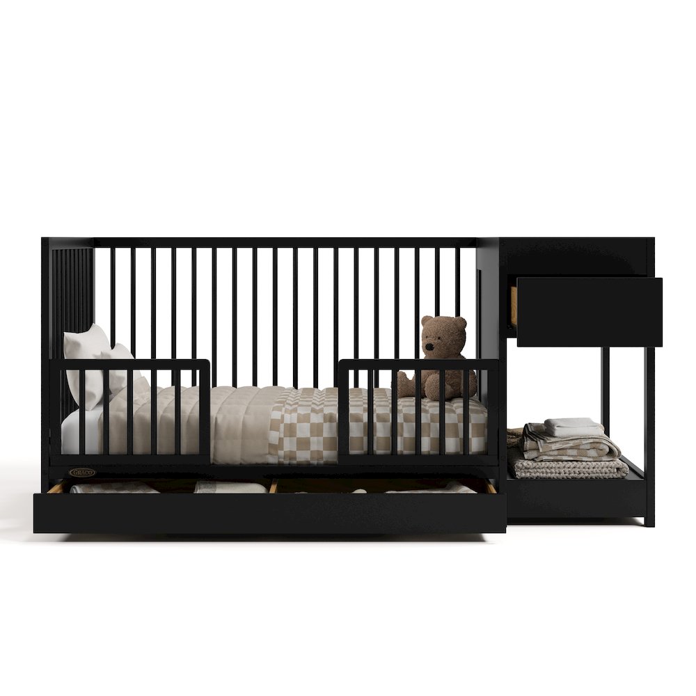 Teddi Convertible Crib & Changer-Black