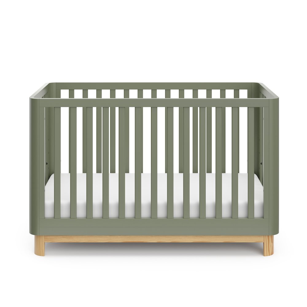 Storkcraft Santos 3-in-1 Convertible Crib (Olive with Natural)