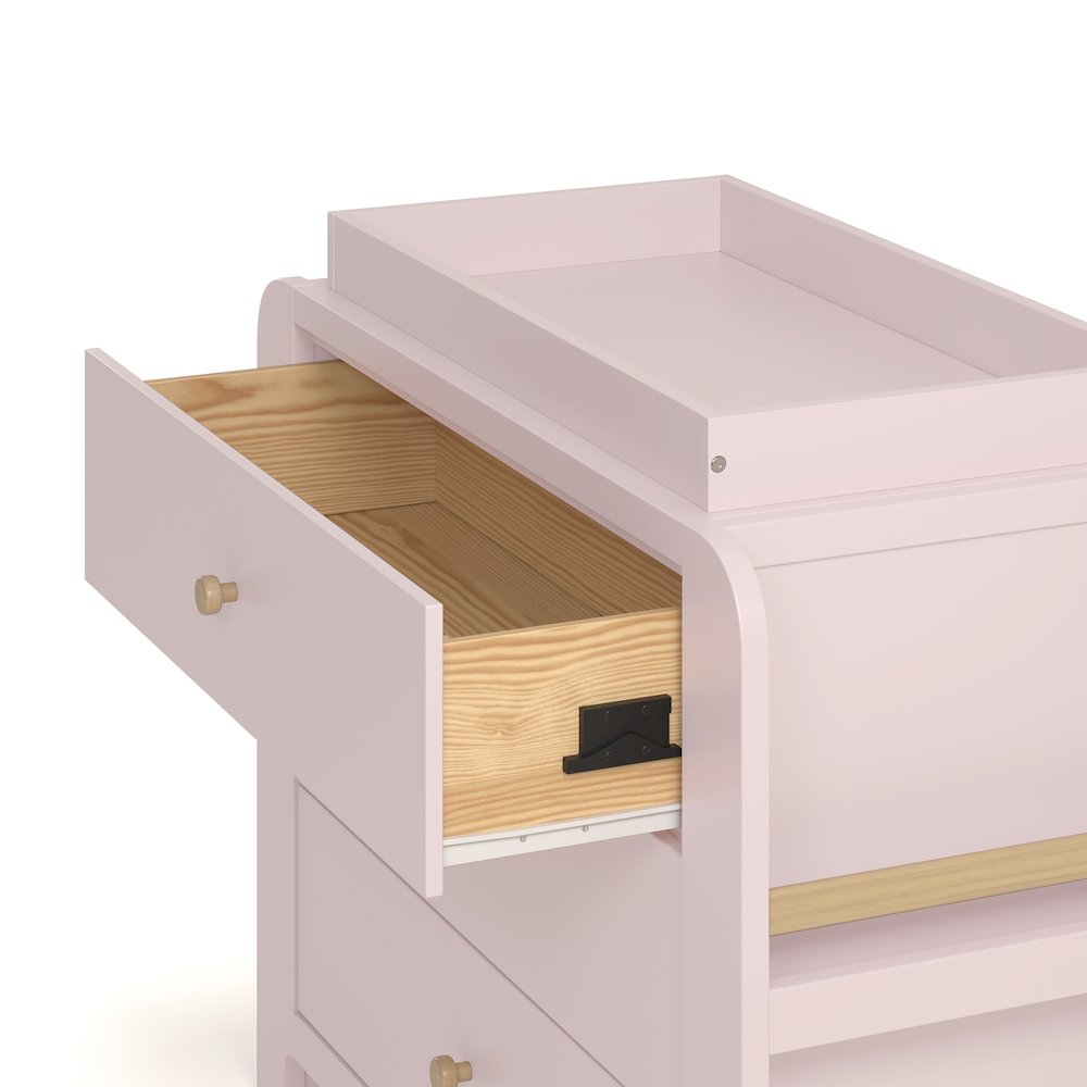 Read-With-Me 3 Drawer Chest with Topper -Blush/Driftwood