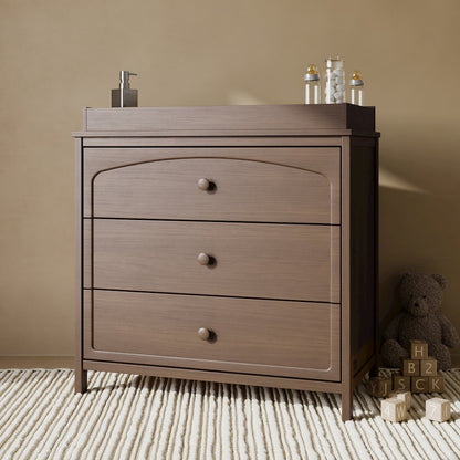 Olivia 3 Drawer Chest with Topper-Hazelnut