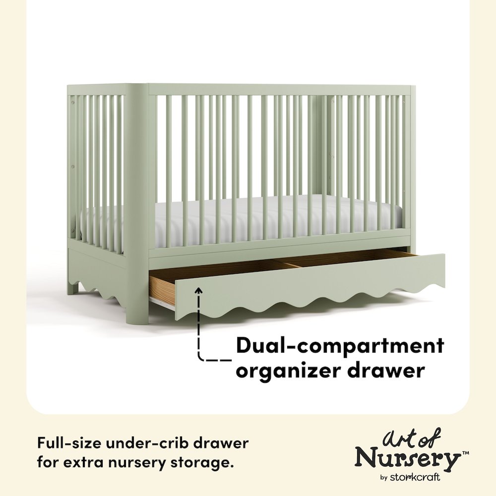 Casablanca Deluxe 5-in-1 Convertible Crib with Drawer - Sage