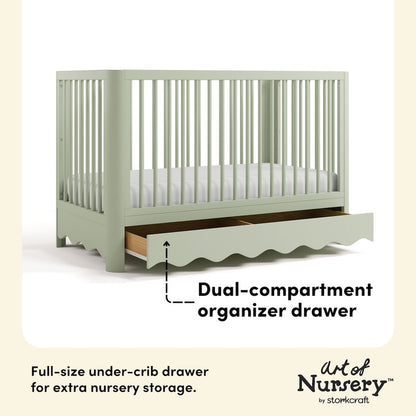 Casablanca Deluxe 5-in-1 Convertible Crib with Drawer - Sage