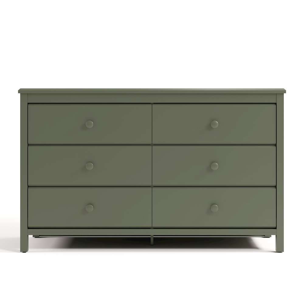 Alpine 6-Drawer Dresser- Olive