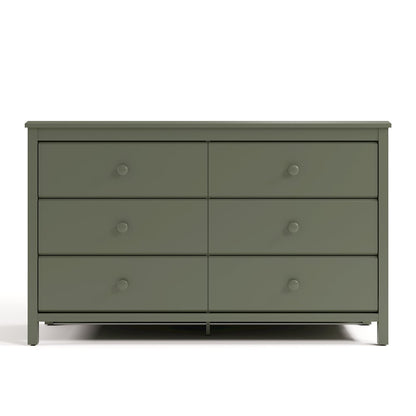 Alpine 6-Drawer Dresser- Olive