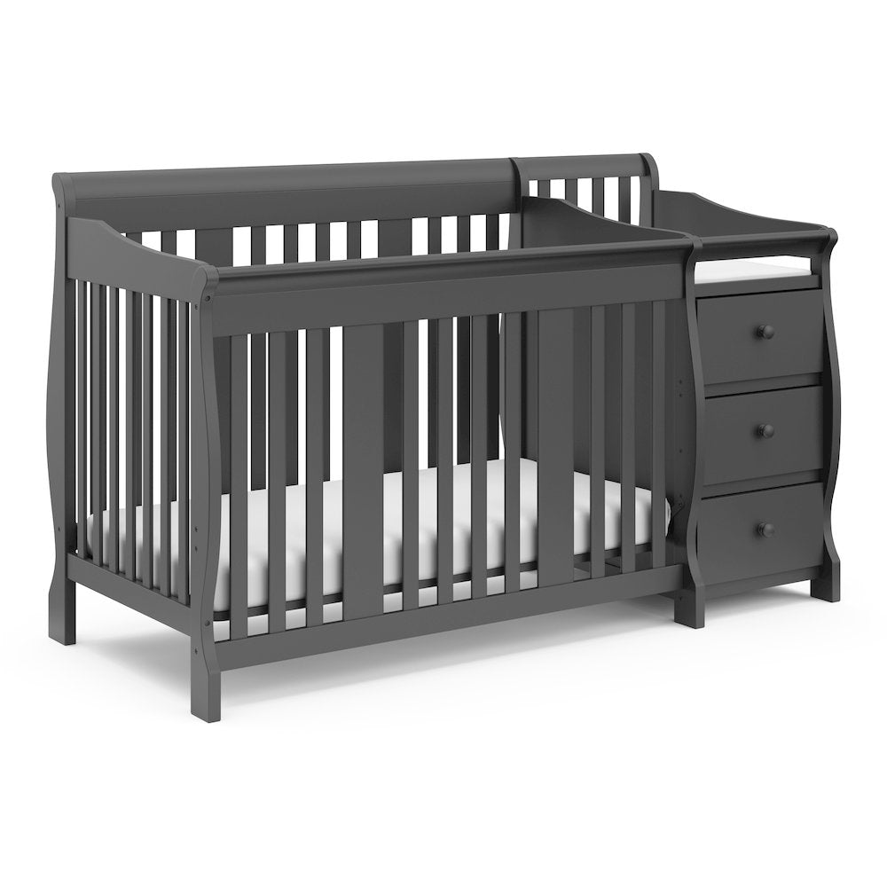 Storkcraft Portofino 5-in-1 Convertible Crib and Changer - Gray