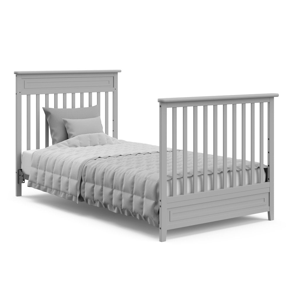 Storkcraft Petal 4-in-1 Convertible Mini Crib, Pebble Gray