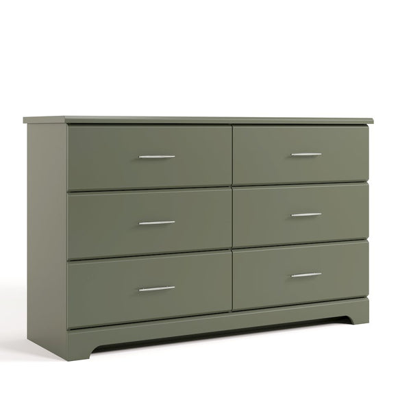 Brookside 6-Drawer Dresser- Olive