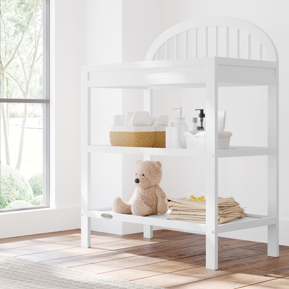 Graco Olivia Changing Table with Water-Resistant Changing Pad (White)