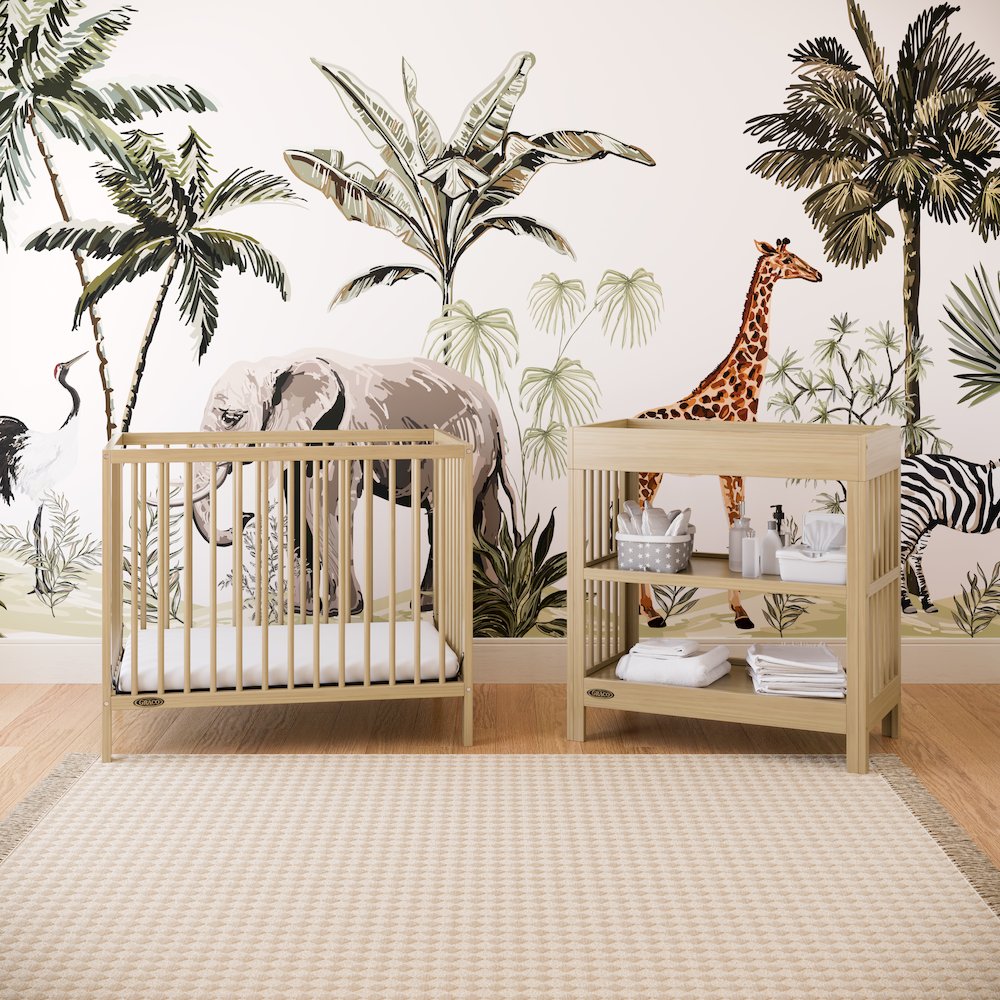 Graco Teddi 4-in-1 Convertible Mini Crib - Driftwood