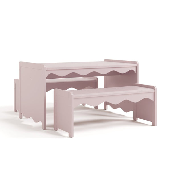 Casablanca Table & Bench Set-Blush