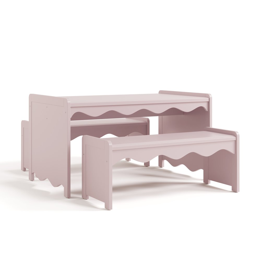 Casablanca Table & Bench Set-Blush
