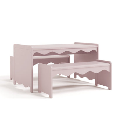 Casablanca Table & Bench Set-Blush