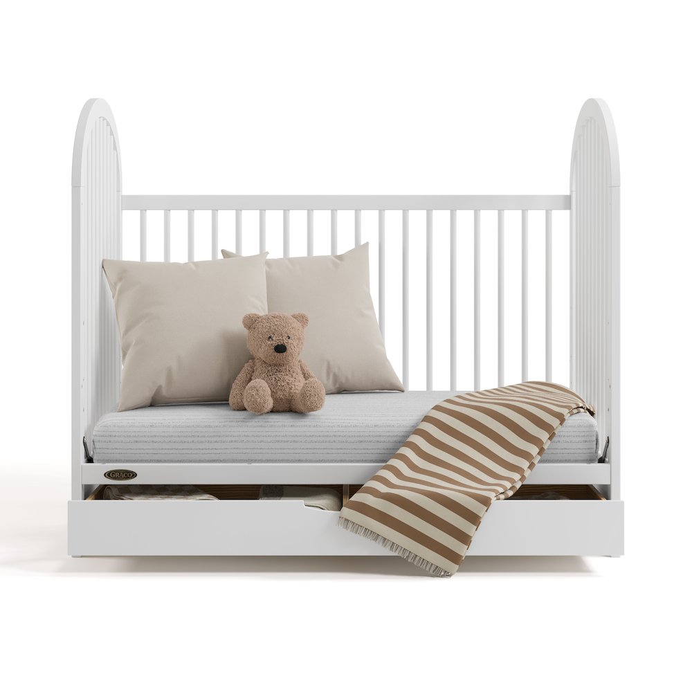 Olivia 3-In-1 Convertible Crib With Drawer-White