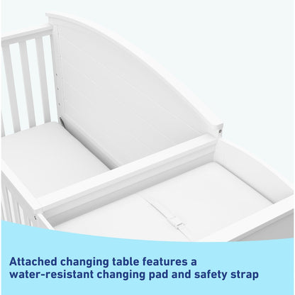 Graco Bellwood 5-in-1 Convertible Crib & Changer with Drawer (White)