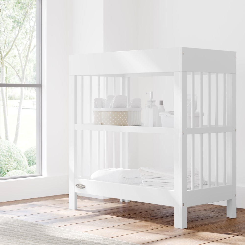 Graco Teddi Changing Table with Water-Resistant Changing Pad - White