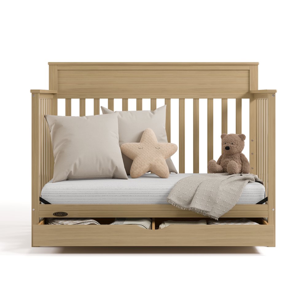 Shiloh Convertible Crib with Drawer - Driftwood