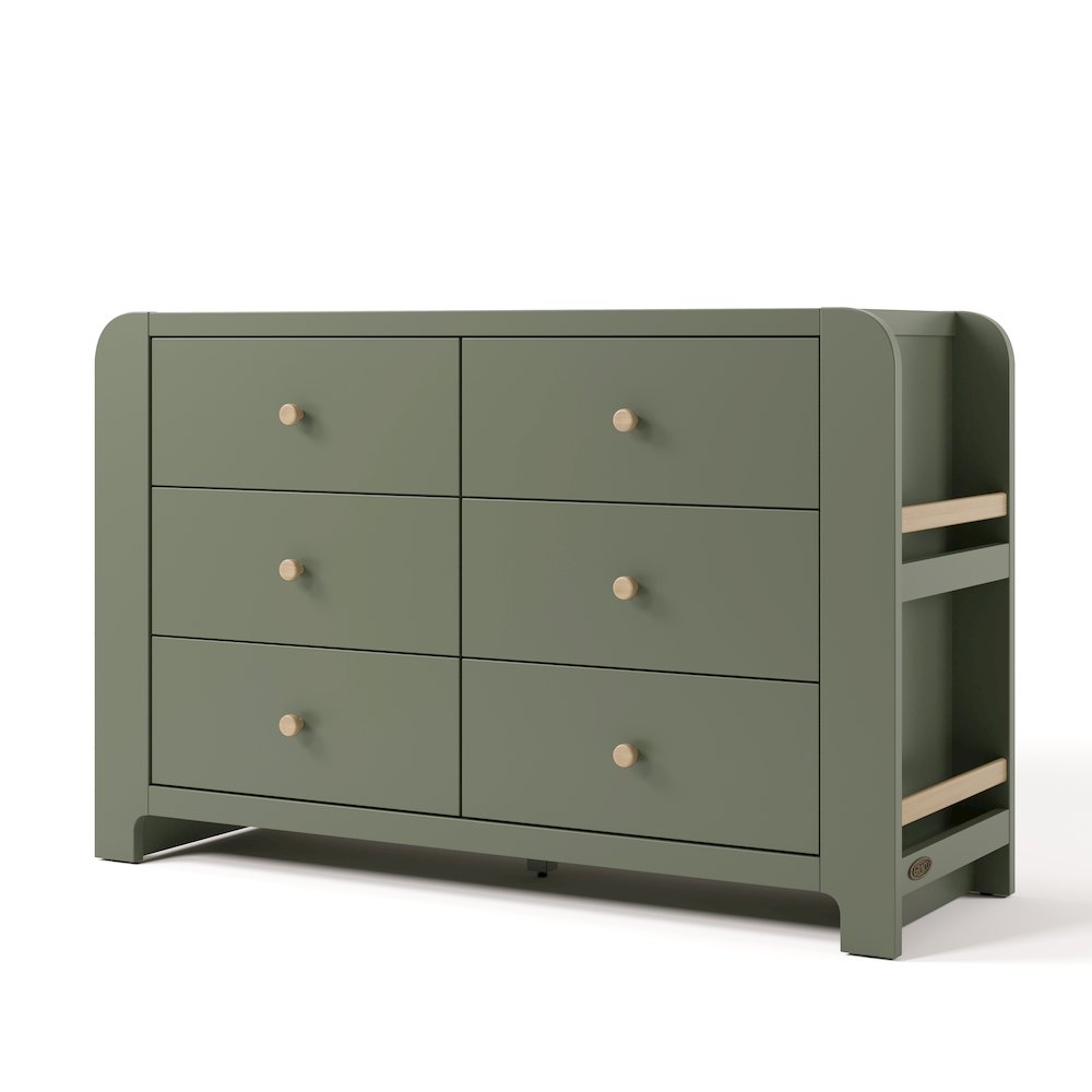 Read-With-Me 6 Drawer Dresser-Olive/Driftwood