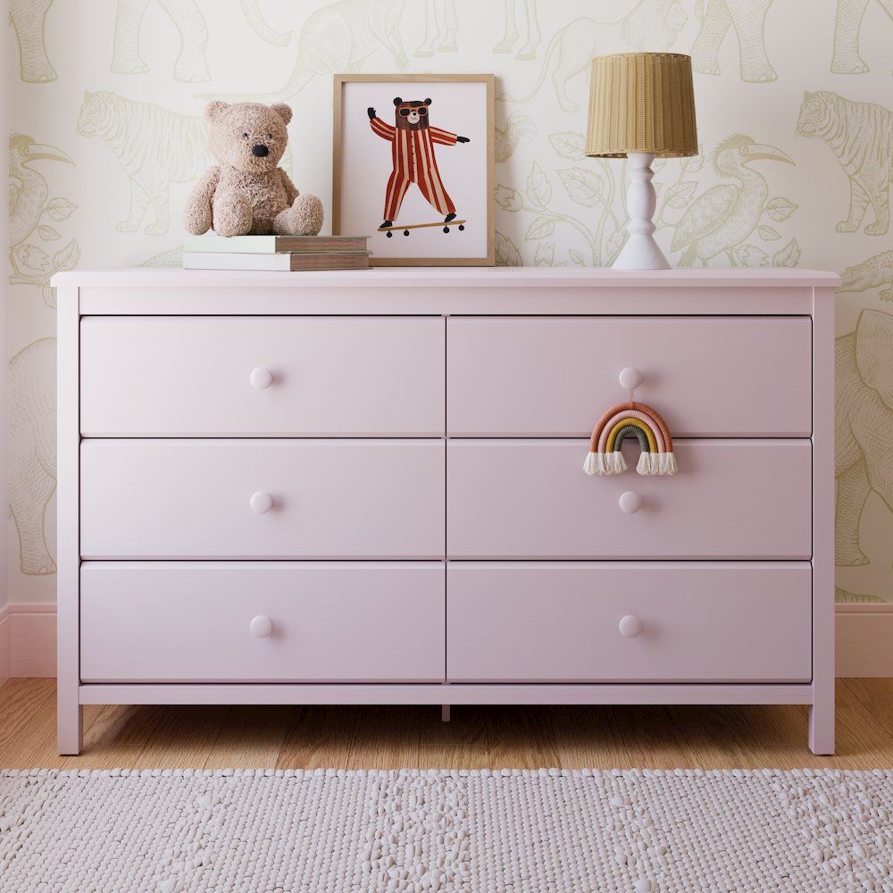 Alpine 6-Drawer Dresser- Blush
