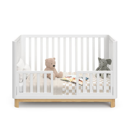 Storkcraft Santos 3-in-1 Convertible Crib (White with Natural)