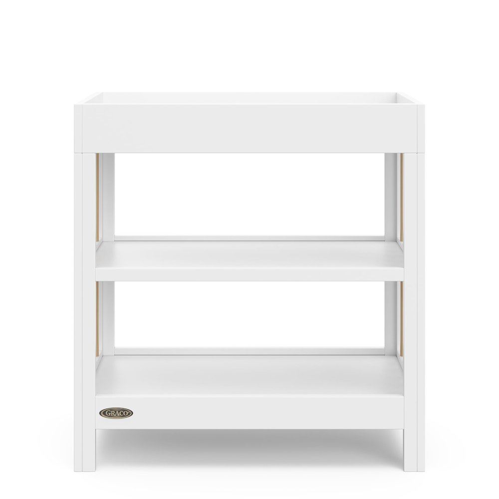 Graco Teddi Changing Table with Water-Resistant Changing Pad - White/Driftwood