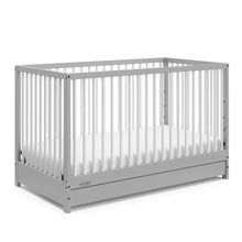 Graco Teddi 5-in-1 Convertible Crib with Drawer - Pebble Gray and White