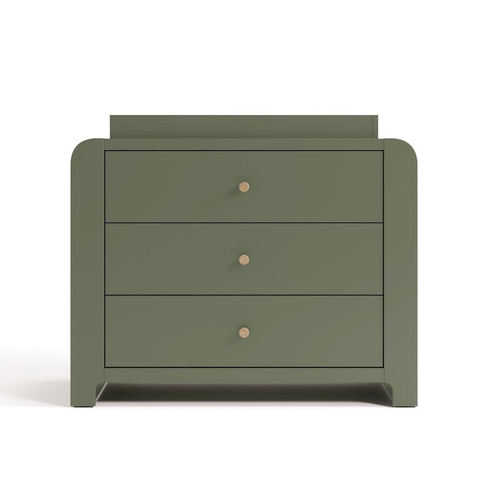 Read-With-Me 3 Drawer Chest with Topper -Olive/Driftwood