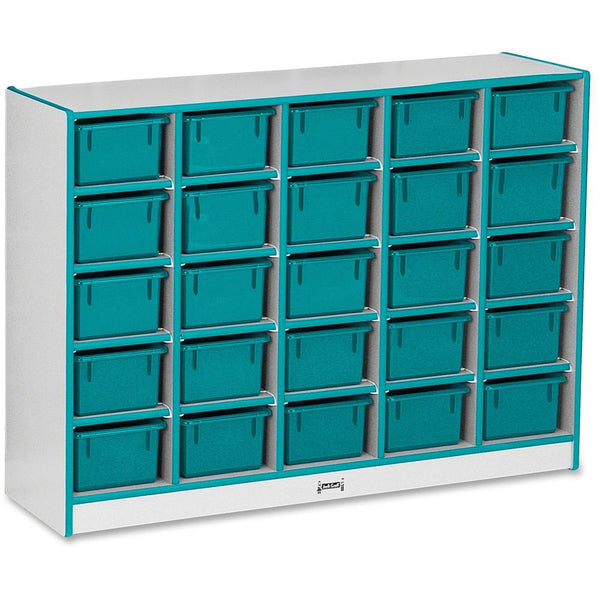 Jonti-Craft Rainbow Accents Cubbie-trays Storage Unit - 25 Compartment(s), Teal Color