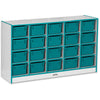 Jonti-Craft Rainbow Accents Cubbie-trays Storage Unit, Teal Color