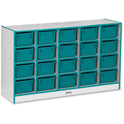Jonti-Craft Rainbow Accents Cubbie-trays Storage Unit, Teal Color