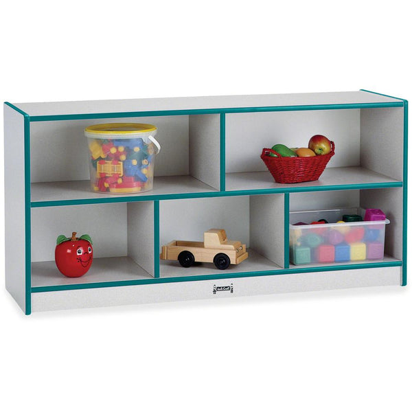Jonti-Craft Rainbow Accents Low Open Single Storage Shelf, Teal Color